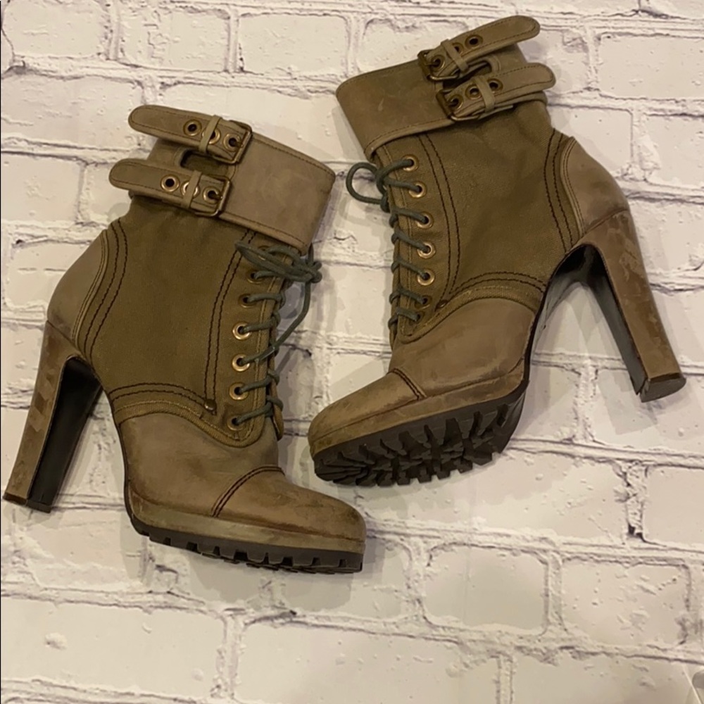 DolceVita Distressed Chic High Ankle Combat Boots
